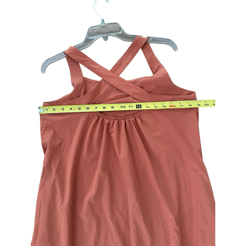 ATHLETA Arrival Dress Large Sunbaked Clay Peach Orange 2 Pockets Stretch - Picture 5 of 10